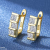 Square Step Ear Hoops Pair