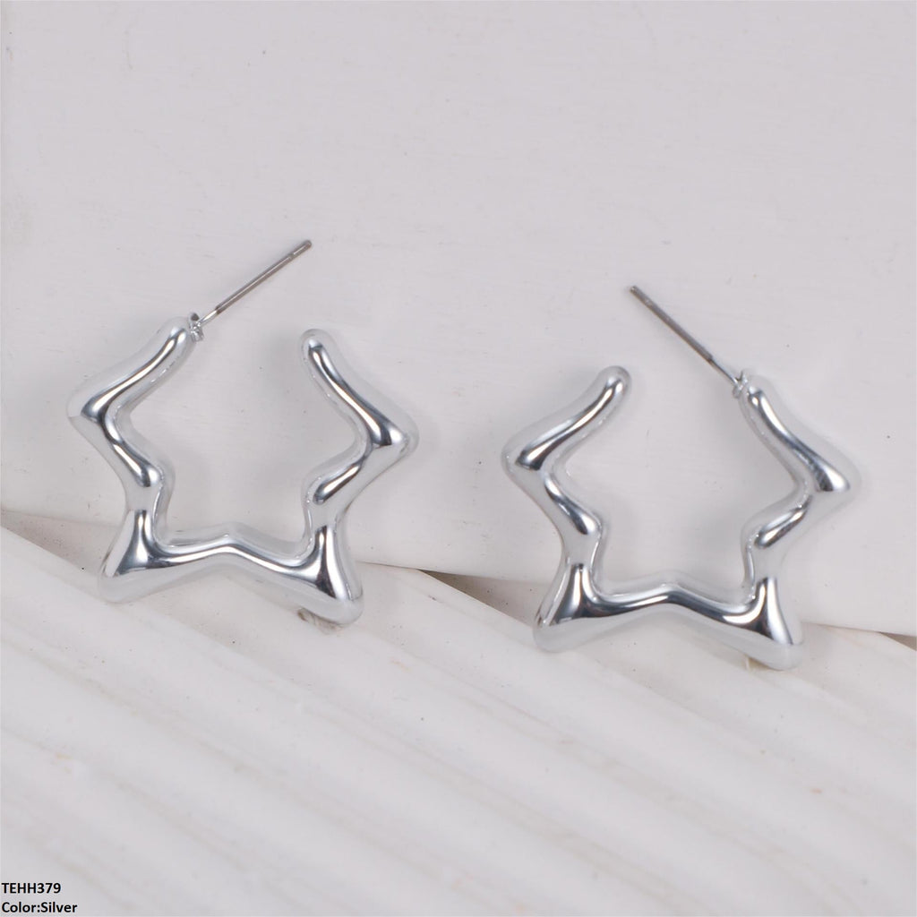 Star Ear Hoops Pair