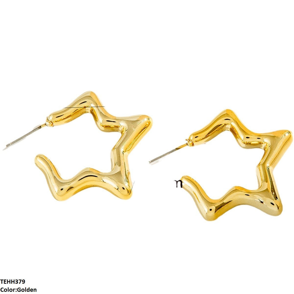 Star Ear Hoops Pair