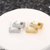 Half Square Ear Hoops Pair