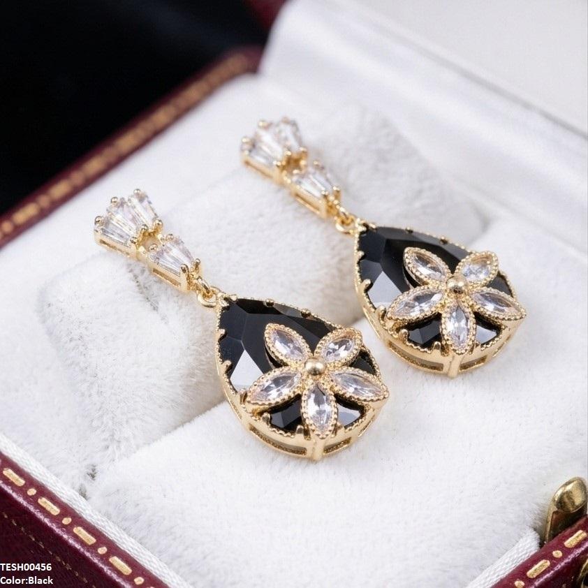QSJTear/Flower Zircon Earrings