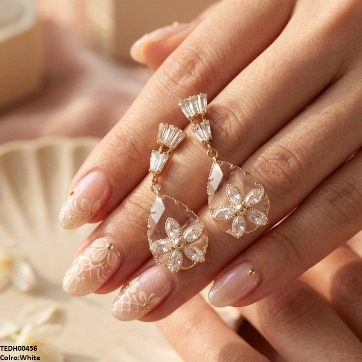 QSJTear/Flower Zircon Earrings