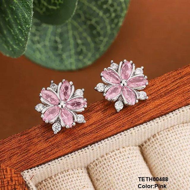 Flower Zircon Tops Pair