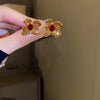 Flower Red Stone Earrings
