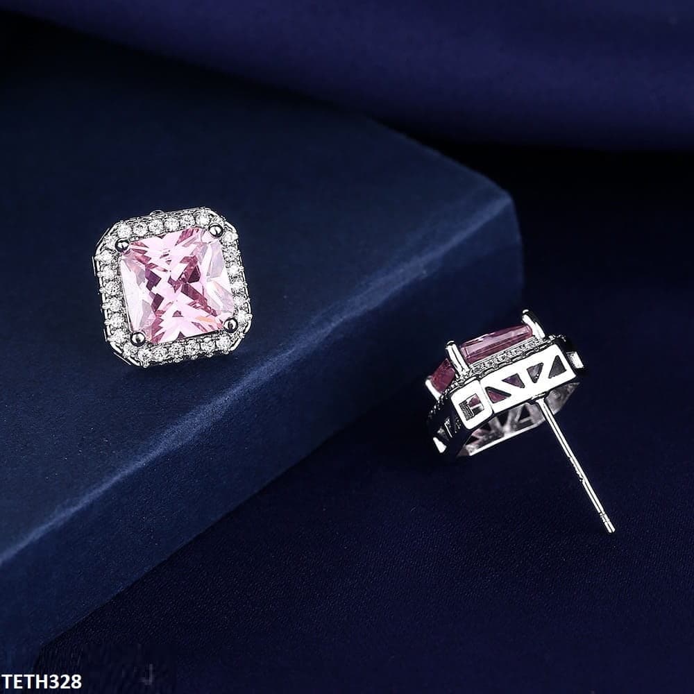 Pink Step Square Sterling Tops