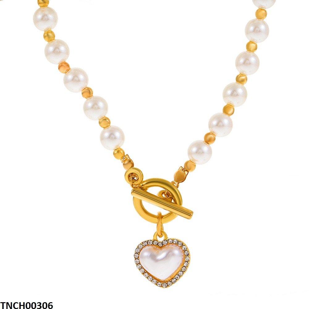 Heart Drop Pearl Necklace