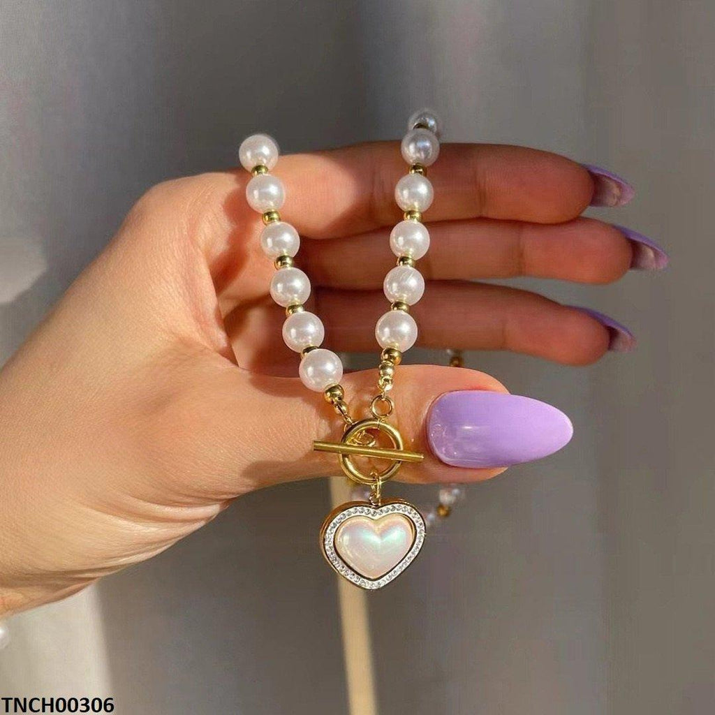 Heart Drop Pearl Necklace