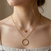 Stainless Steel Round Double Chain Necklace