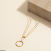 Stainless Steel Round Double Chain Necklace