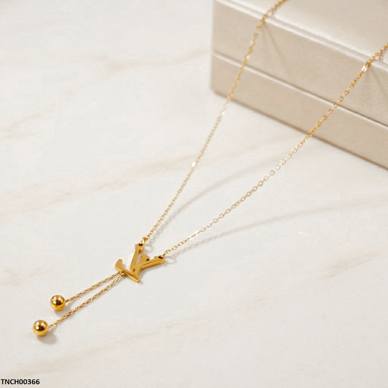Stainless Steel Double Round Necklace