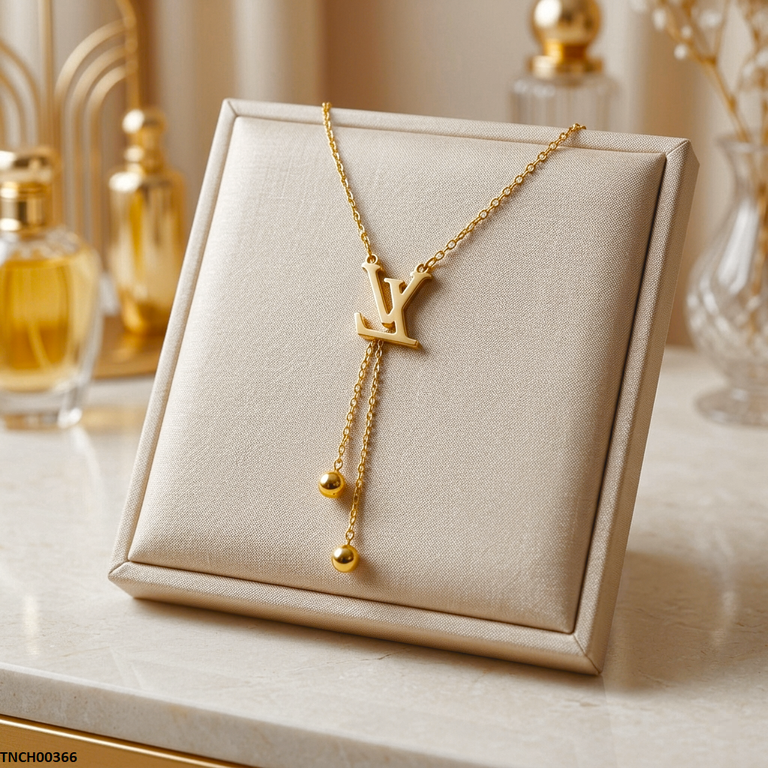 Stainless Steel Double Round Necklace