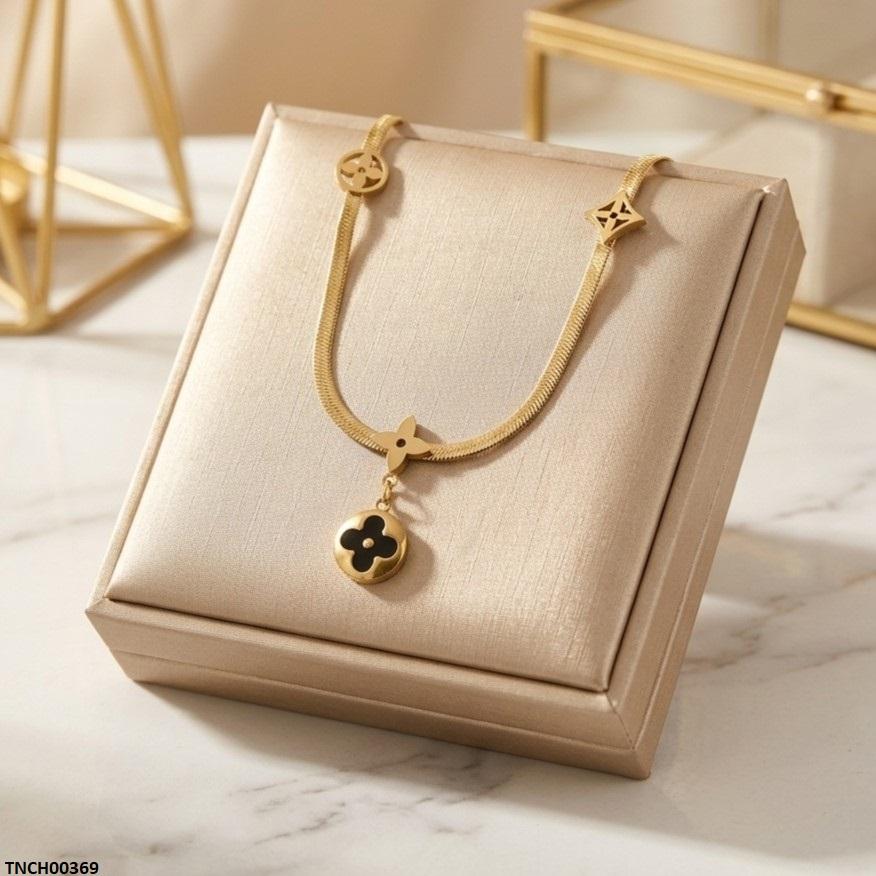 Stainless Steel Flower Drop Necklace