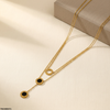 Stainless Steel Round Double Chain Necklace