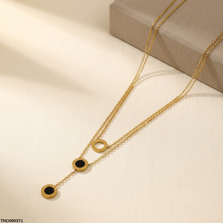 Stainless Steel Round Double Chain Necklace
