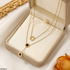 Stainless Steel Round Double Chain Necklace