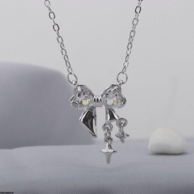 Bow Heart Necklace