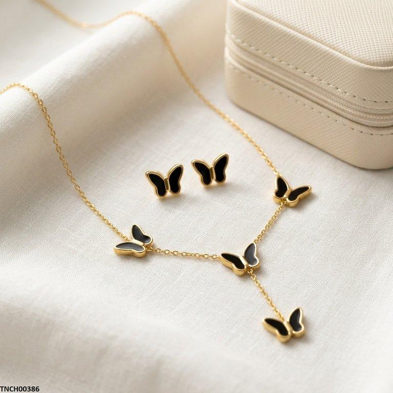 Butterfly Stainless Steel Necklace Set