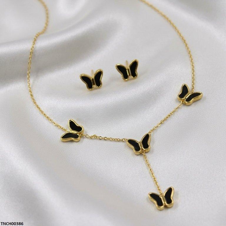 Butterfly Stainless Steel Necklace Set