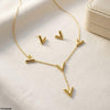 V-Shape Stainless Steel Necklace Set
