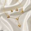V-Shape Stainless Steel Necklace Set