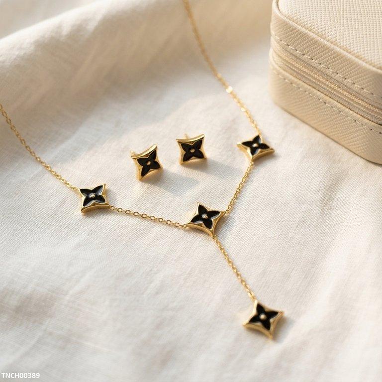 Ninja Star Stainless Steel Necklace Set