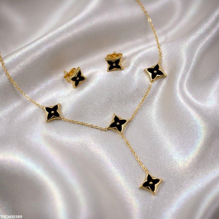 Ninja Star Stainless Steel Necklace Set
