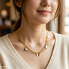 Butterfly Double Link Chain Stainless Steel Necklace