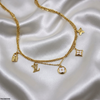 Flower Double Link Chain Stainless Steel Necklace