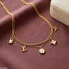 Flower Double Link Chain Stainless Steel Necklace