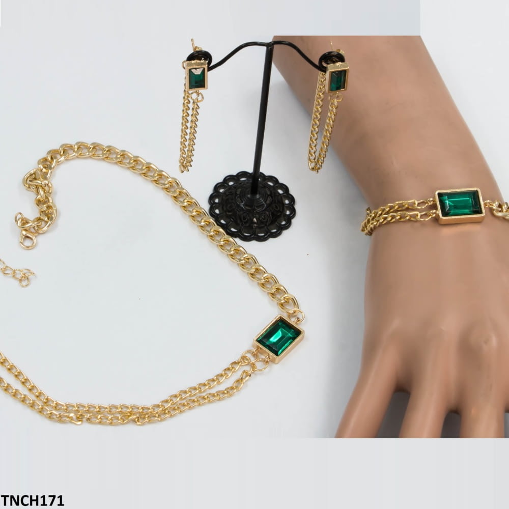 Layer Necklace Set with Bracelet