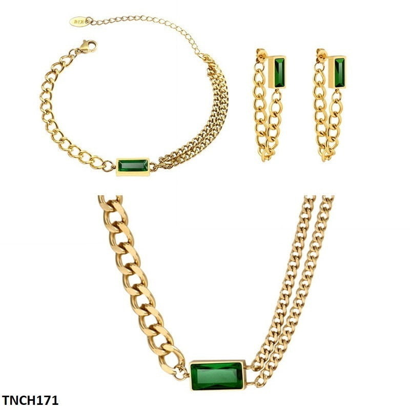 Layer Necklace Set with Bracelet