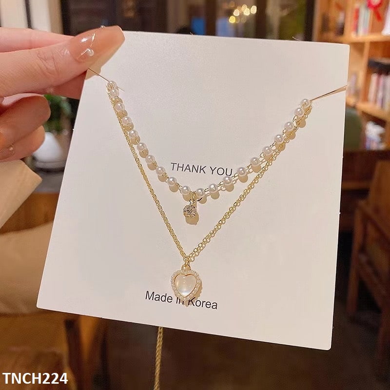 Heart Pearl Layered Necklace