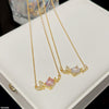 Butterfly/Square Stone Necklace