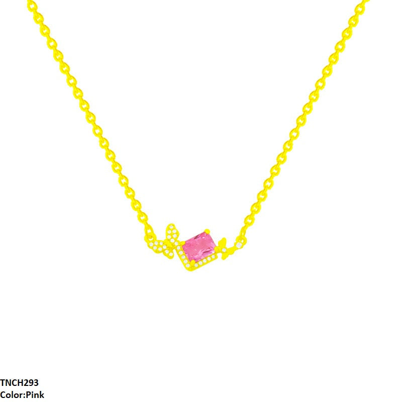 Butterfly/Square Stone Necklace