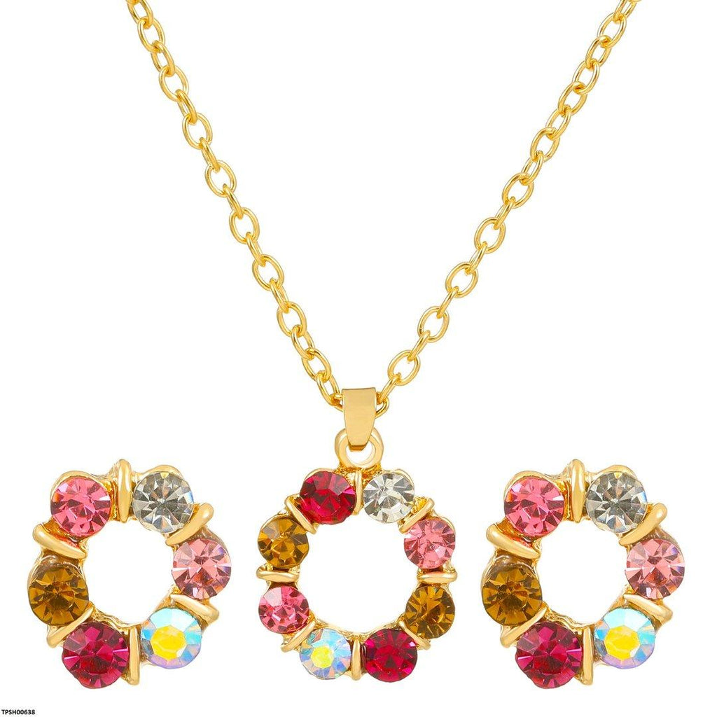 Circle Layered Round Pendent Set