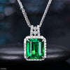 Emerald Rectangle Stone Zircon Pendant