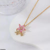 Flower Drop Pendant With Chain