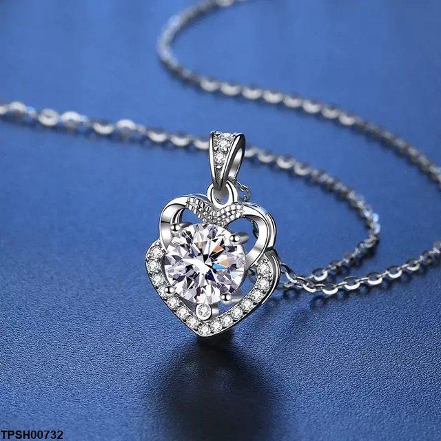 Heart Stone Drop Pendant With Chain