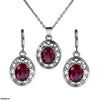 Oval Flower Pendant Set
