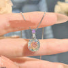 Round Zircon Pendant With Chain