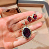 Oval Zircon Pendant Set