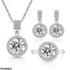 Round Stone Drop Zircon Pendant Set