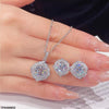Cushion Shape Zircon Stone Pendant Set