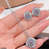 Cushion Shape Zircon Stone Pendant Set