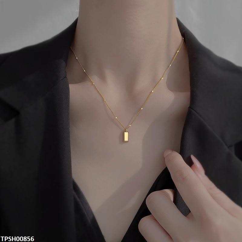 Stainless Steel Gold Brick Pendant