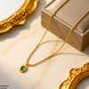 Stainless Steel Oval Stone Pendant