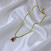 Stainless Steel Oval Stone Pendant