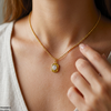 Stainless Steel Oval Stone Pendant