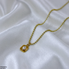 Stainless Steel Oval Stone Pendant
