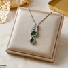 Marquise/Square Tear Drop Zircon Pendant With Chain